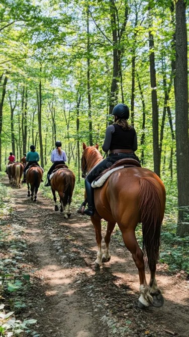 Horses on a trail ride